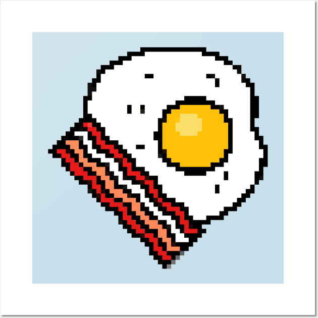 Bacon And Eggs Pixel Art Wall Art by PXL-JXN